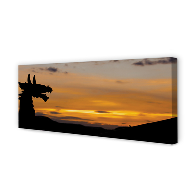 Schilderij canvas Zonsondergang drakenhemel
