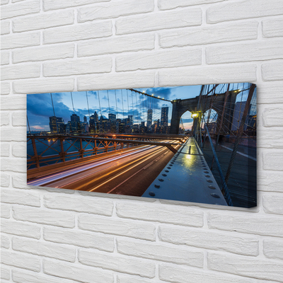 Foto op canvas Wolkenkrabbers brug rivier