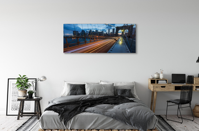 Foto op canvas Wolkenkrabbers brug rivier