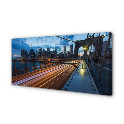 Foto op canvas Wolkenkrabbers brug rivier