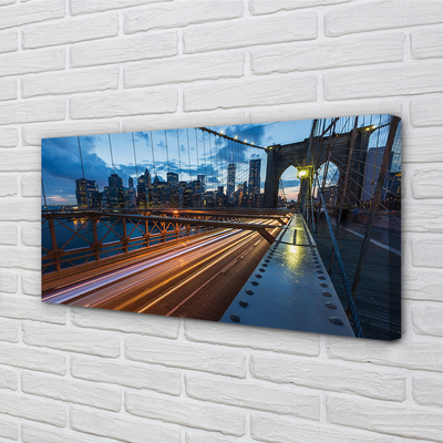 Foto op canvas Wolkenkrabbers brug rivier