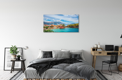 Foto op canvas Griekenland coast mountains sea