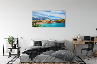 Foto op canvas Griekenland coast mountains sea