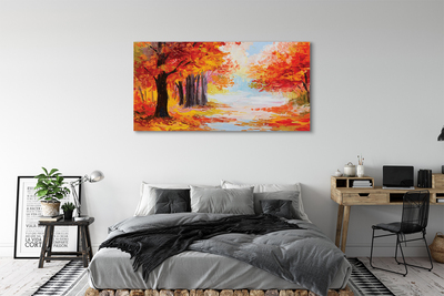 Schilderijen op canvas doek Herfstbladeren van bomen