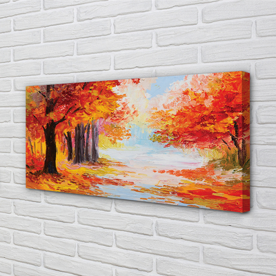 Schilderijen op canvas doek Herfstbladeren van bomen