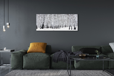 Schilderij canvas Bomen winter snow birches