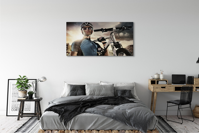 Schilderijen op canvas doek Fietser-fietswolken