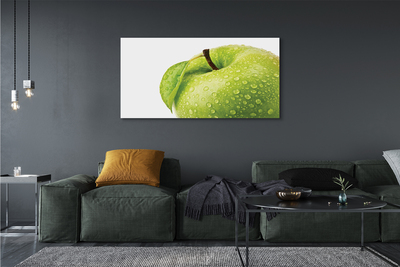 Schilderijen op canvas doek Apple green water drops