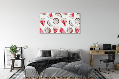 Schilderijen op canvas doek Kokosnoot watermeloen