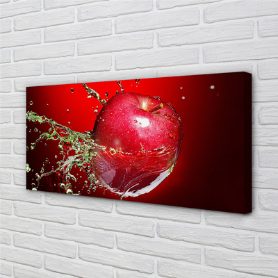 Canvas doek foto Apple druppels water