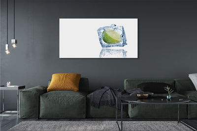 Canvas doek foto Ijsblokje limonka