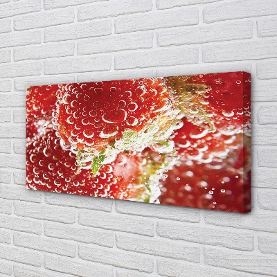 Canvas doek foto Natte aardbeien
