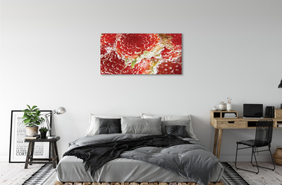 Canvas doek foto Natte aardbeien