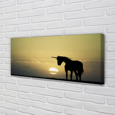 Foto op canvas Veld zonsondergang eenhoorn