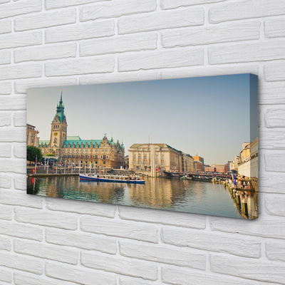 Foto op canvas Duitsland river cathedral hamburg