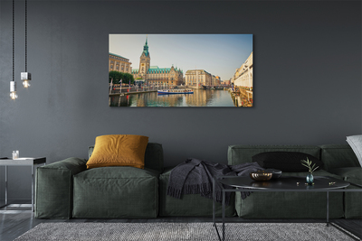 Foto op canvas Duitsland river cathedral hamburg