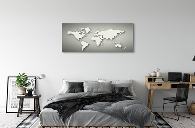 Schilderij canvas Grijze achtergrond witte kaart