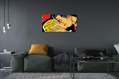 Schilderijen op canvas doek Mensen kussen