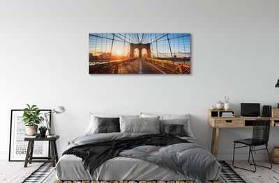 Foto op canvas Brug sunrise wolkenkrabbers