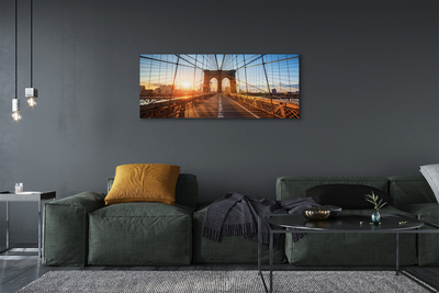 Foto op canvas Brug sunrise wolkenkrabbers