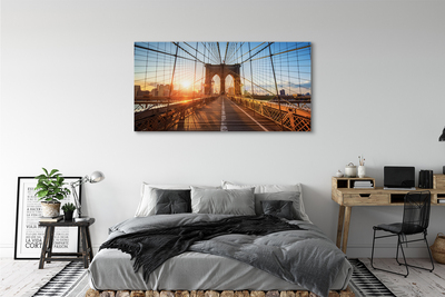 Foto op canvas Brug sunrise wolkenkrabbers