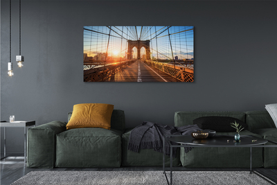 Foto op canvas Brug sunrise wolkenkrabbers