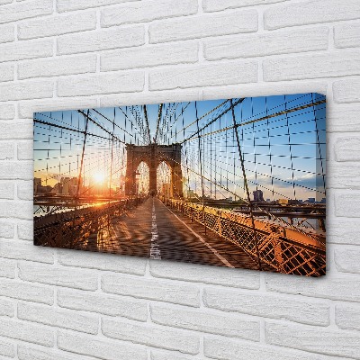 Foto op canvas Brug sunrise wolkenkrabbers