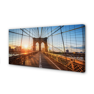 Foto op canvas Brug sunrise wolkenkrabbers