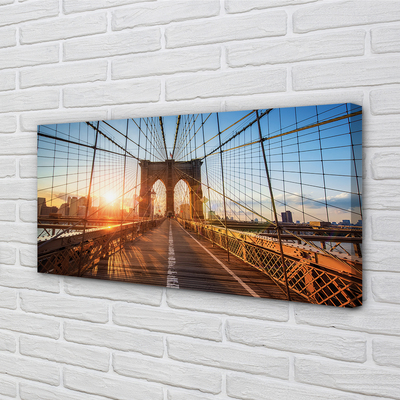 Foto op canvas Brug sunrise wolkenkrabbers