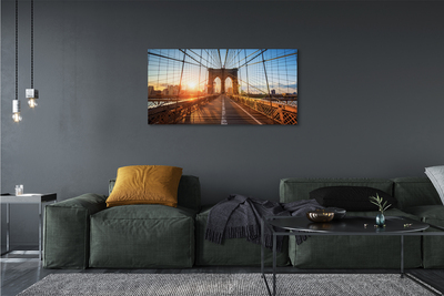 Foto op canvas Brug sunrise wolkenkrabbers