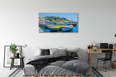 Schilderijen op canvas doek Bergen zee schepen