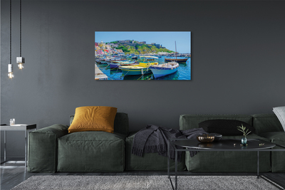 Schilderijen op canvas doek Bergen zee schepen