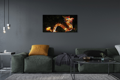 Schilderij canvas Japanse lichtgevende draak