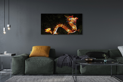 Schilderij canvas Japanse lichtgevende draak