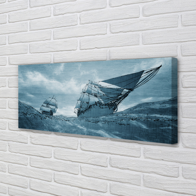 Schilderijen op canvas doek Stormschip sky sea