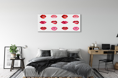 Schilderijen op canvas doek Rode en roze lippen
