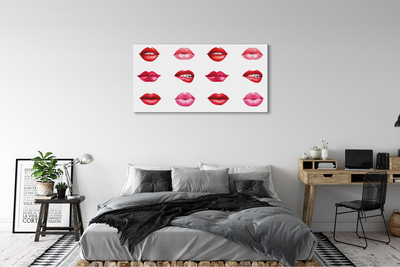 Schilderijen op canvas doek Rode en roze lippen