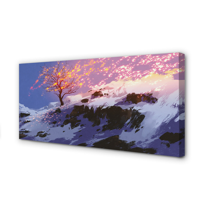 Schilderijen op canvas doek Winter bergboom