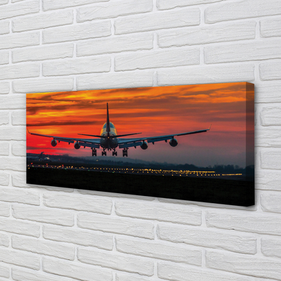 Schilderijen op canvas doek West-vliegtuigwolken