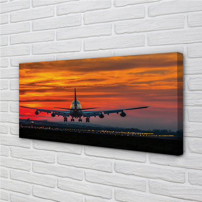Schilderijen op canvas doek West-vliegtuigwolken