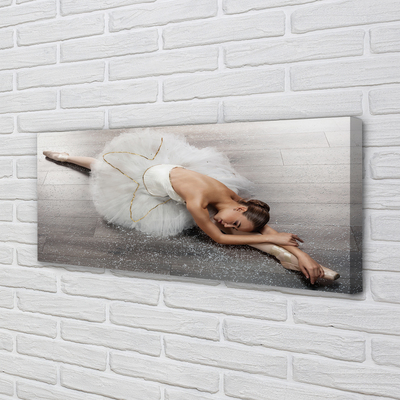 Schilderij canvas Vrouw witte balletjurk