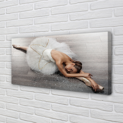 Schilderij canvas Vrouw witte balletjurk