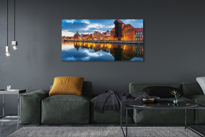 Foto op canvas Gdańsk river-gebouwen