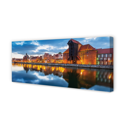Foto op canvas Gdańsk river-gebouwen