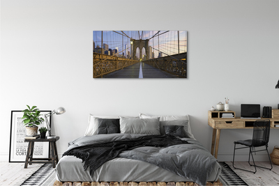 Foto op canvas Wolkenkrabbers brug zonsondergang