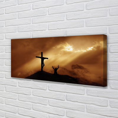Schilderij canvas Licht jezus kruis