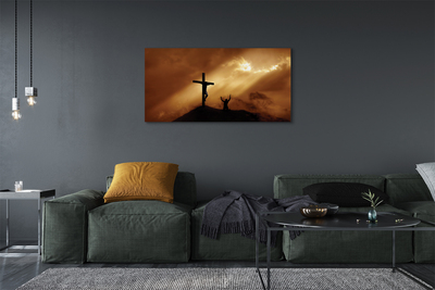 Schilderij canvas Licht jezus kruis
