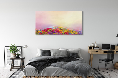 Schilderijen op canvas doek Een beeld van bloemen aan de hemel