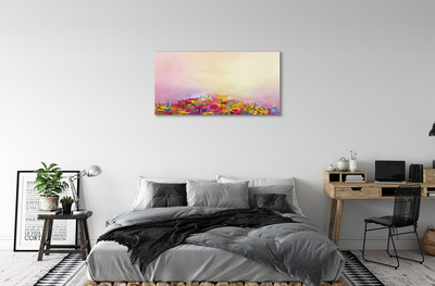 Schilderijen op canvas doek Een beeld van bloemen aan de hemel