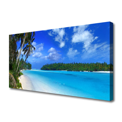 Canvas foto Palm beach sea